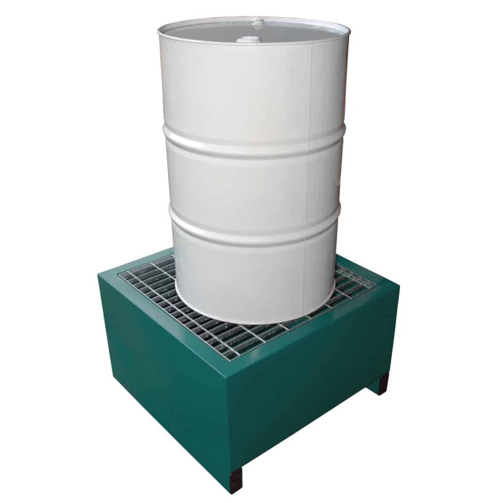 Metal Drum Spill Containment Pallet Holds 1 Drum