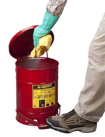 Justrite Metal Oily Waste Rags Safety Cans