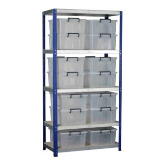 Ecorax Shelving with 14 Storemaster Containers