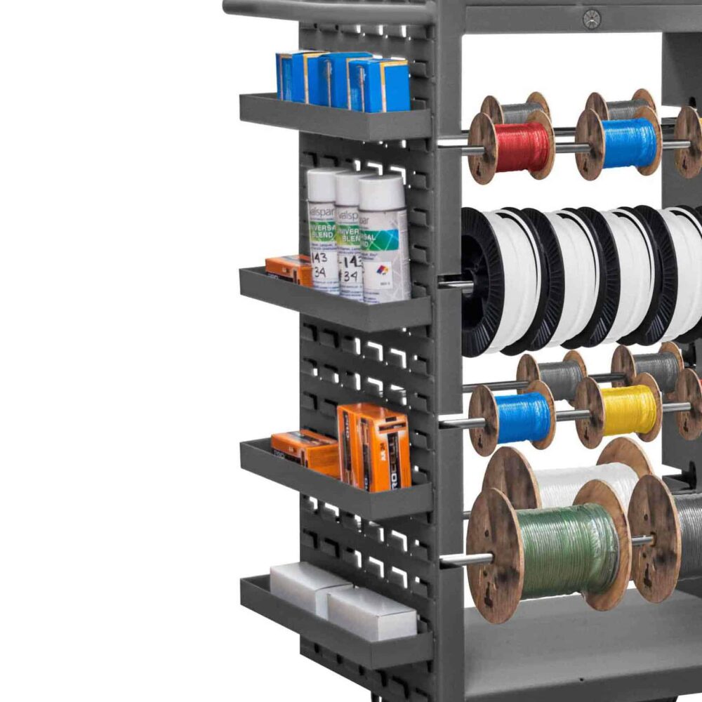 8 Rod Steel Mobile Wire Spool Rack