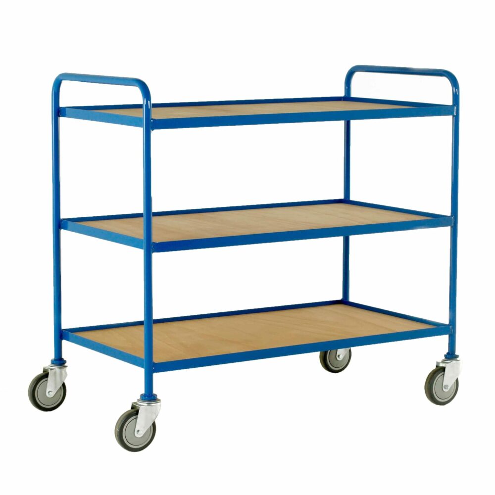 Tray Trolley with 3 Fixed Ply Shelves