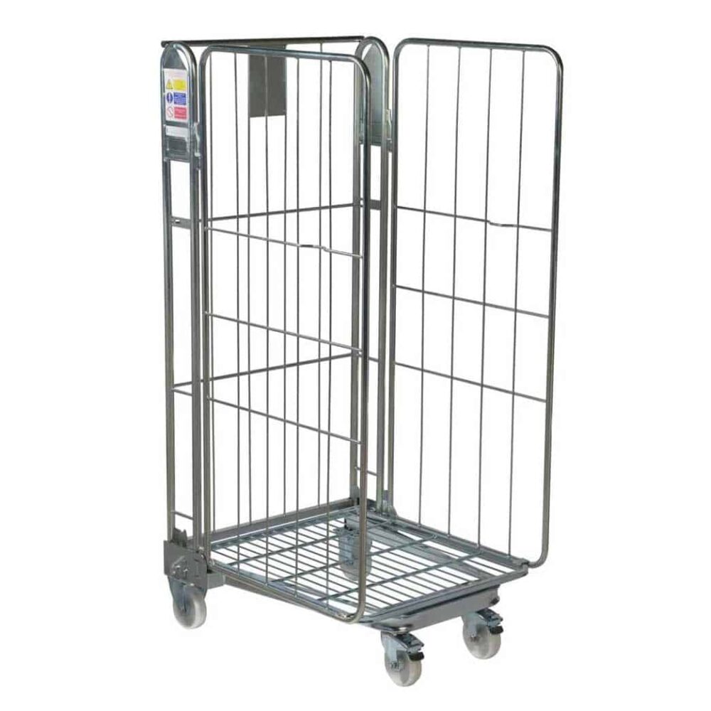 Three Sided Nestable Roll Pallet Container