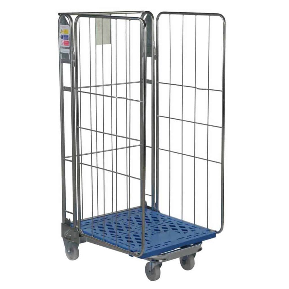 Three Sided Nestable Plastic Base Roll Pallet