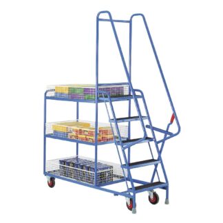 Removable Basket 5 Step Tray Trolleys
