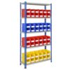 J Rivet Shelving with Plastic Bins