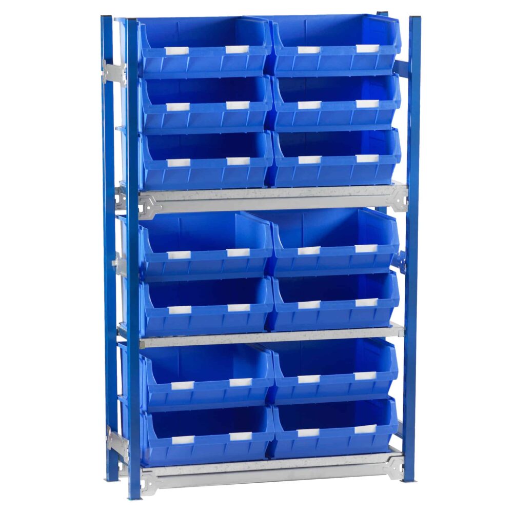 Toprax Shelving Single Bay with 14 TC6 Bins