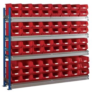 Longspan Shelving Extension Bay with 72 TC4 Bins