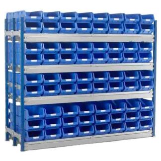 Longspan Shelving Double Bay with 72 TC4 Bins