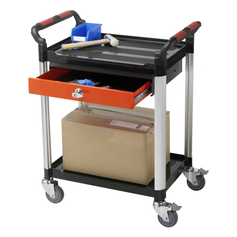 2 Shelf Utility Trolley with 1 Drawer