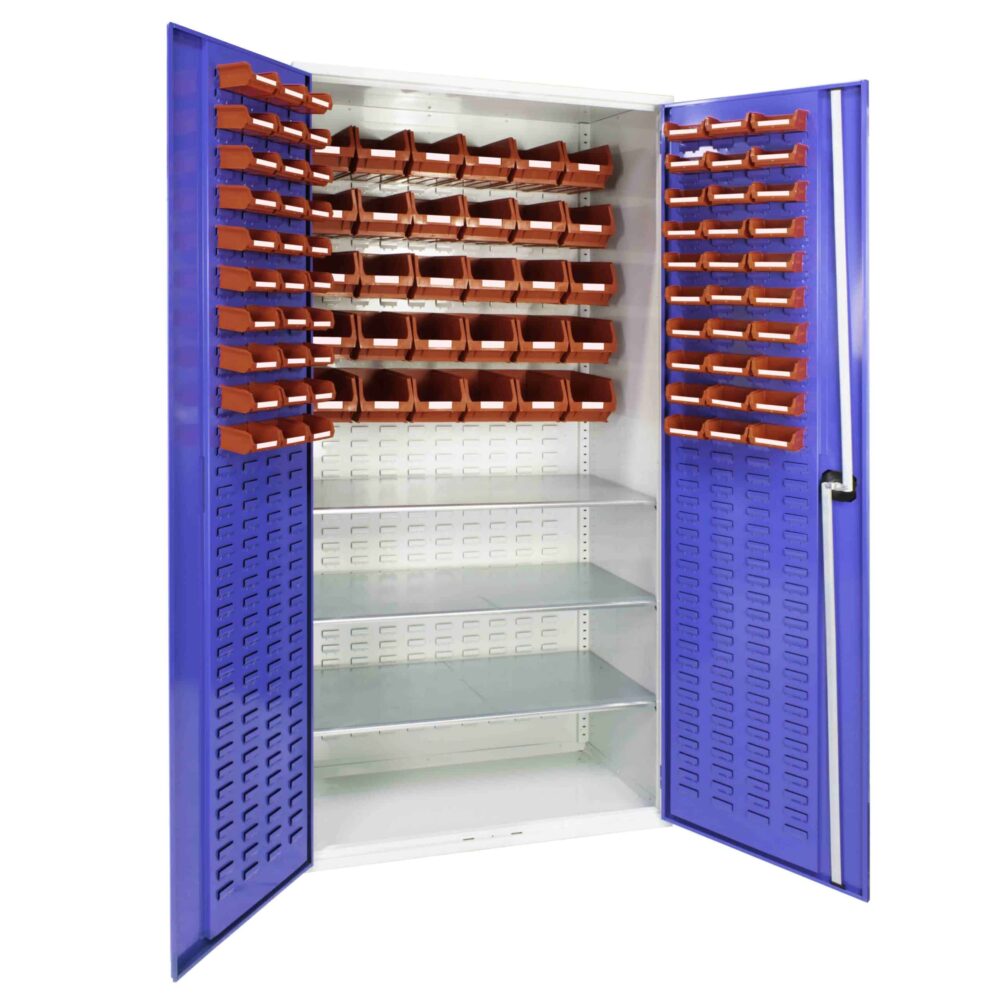 Louvred Panel Cabinet 60 x TC1 and 30 x TC3 Bins
