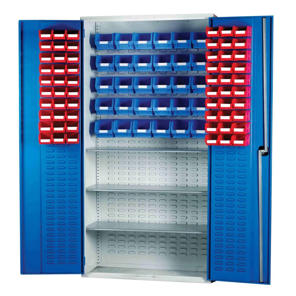 Louvred Panel Cabinet 60 x TC2 and 30 x TC3 Bins