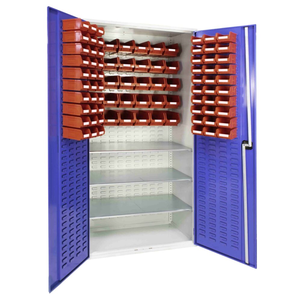 Louvred Panel Cabinet 60 x TC2 and 30 x TC3 Bins