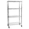 Mobile Chrome Wire 4 Tier Shelving Bay