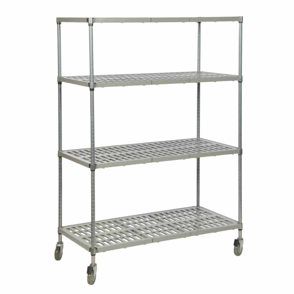 Mobile Plastic Plus Shelving 4 Tier Vented Bay