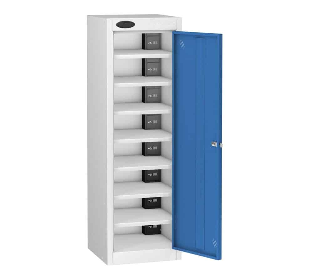 TABBOX Tablet 1 Door Charging Lockers With Blue Colour Door, White Carcass