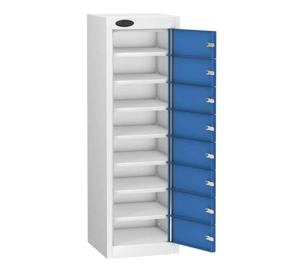 TABBOX Tablet 8 Door Storage Lockers with Blue Colour Door and White Carcass